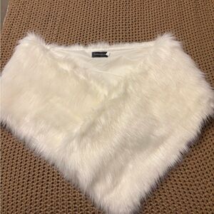 White Faux Fur Shawl